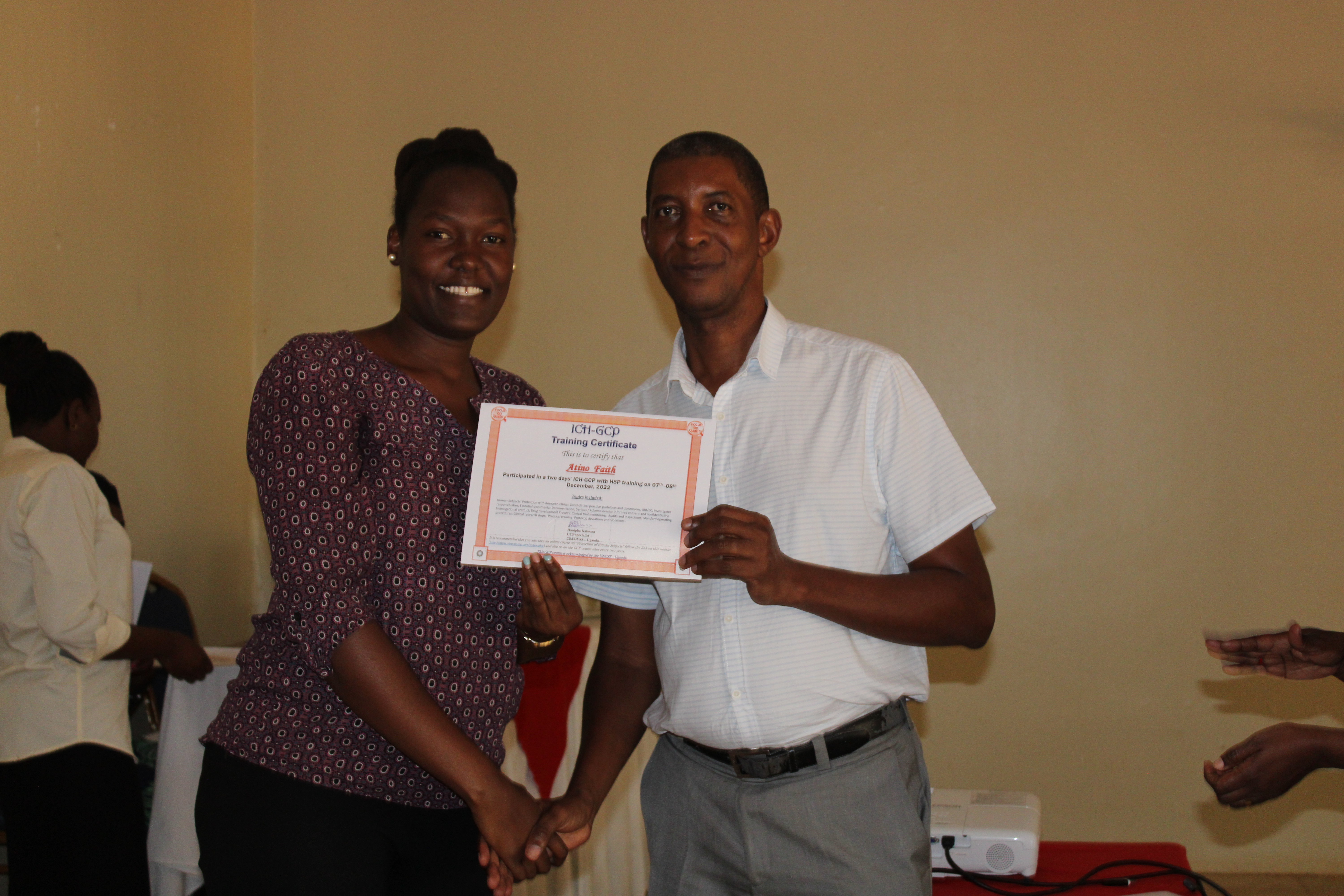 ED Proudly presents certificates to the trainees.